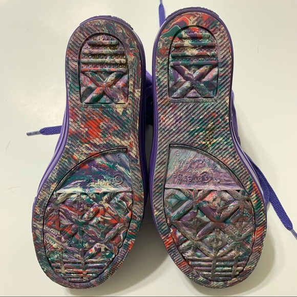 Women's Converse Chuck Taylor Purple Platform Wedge 542432C Size 6 - Picture 6 of 11